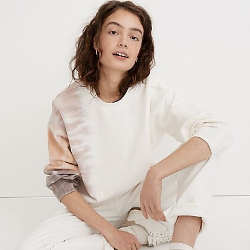 NWT Madewell Tie-Dye (Re)sourced Cotton Pleat-Sleeve Sweatshirt